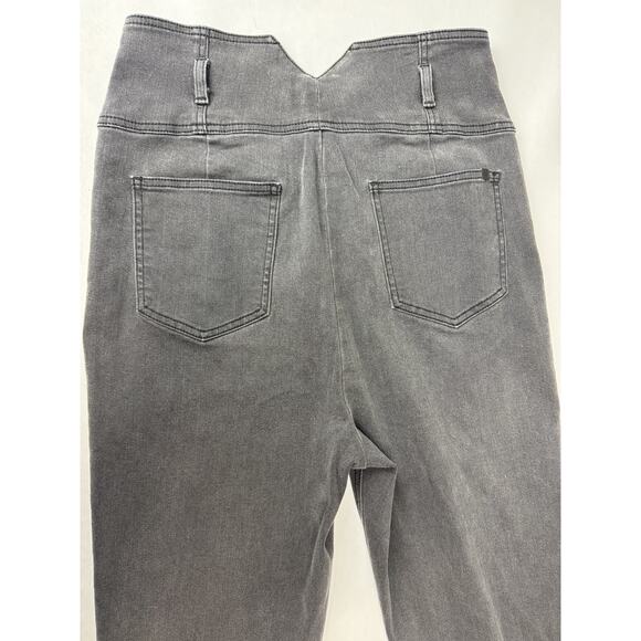 Y2K Bebe High Waisted High Rise V-Front Skinny Jeans Black Gray Grunge Women 32 - Picture 10 of 10